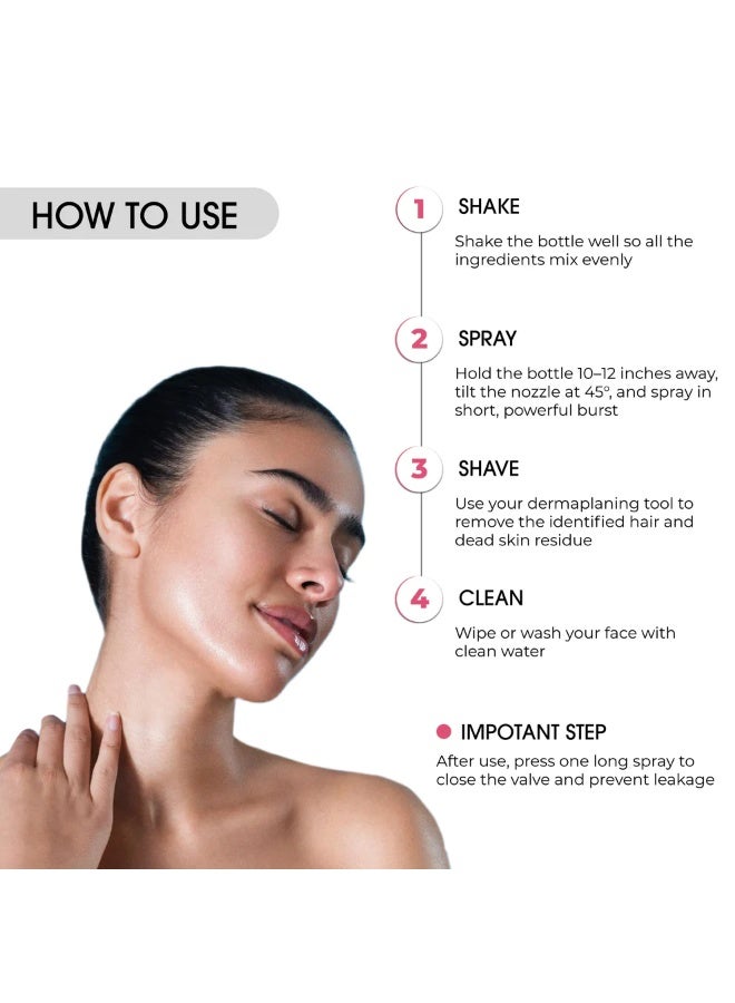 COZITIS Hair Identifier Spray For Face Shaving, Hair Identifier Spray For Face Shaving Dermaplaning, White Dermaplaning Spray, Dermaplaning Face Spray Powder, Skin Hair Identifier Spray, 130ML - Image 4